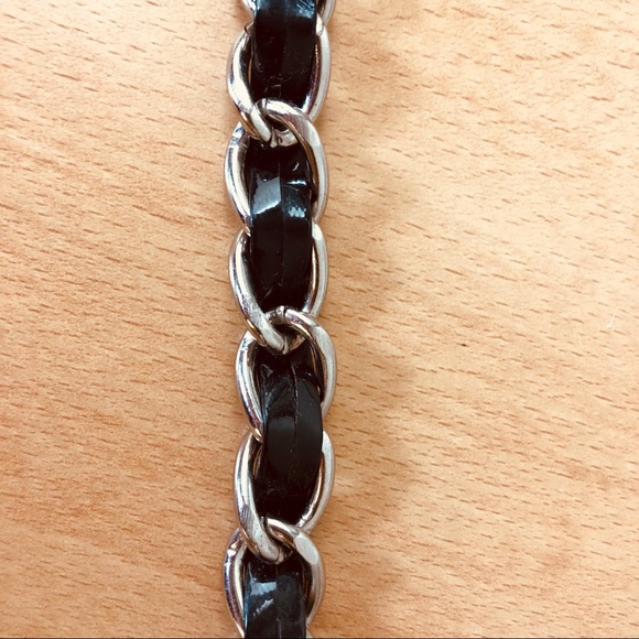 Black Patent Leather Chain Belt - Picture 4 of 4